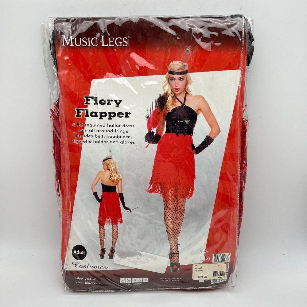 New Music Legs Fiery Flapper Costume - Size S/M
